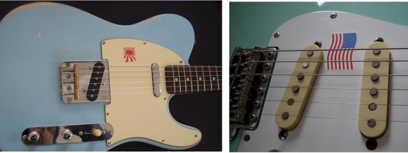 Pickguard flag stickers USA Fender Japan MIJ MIA